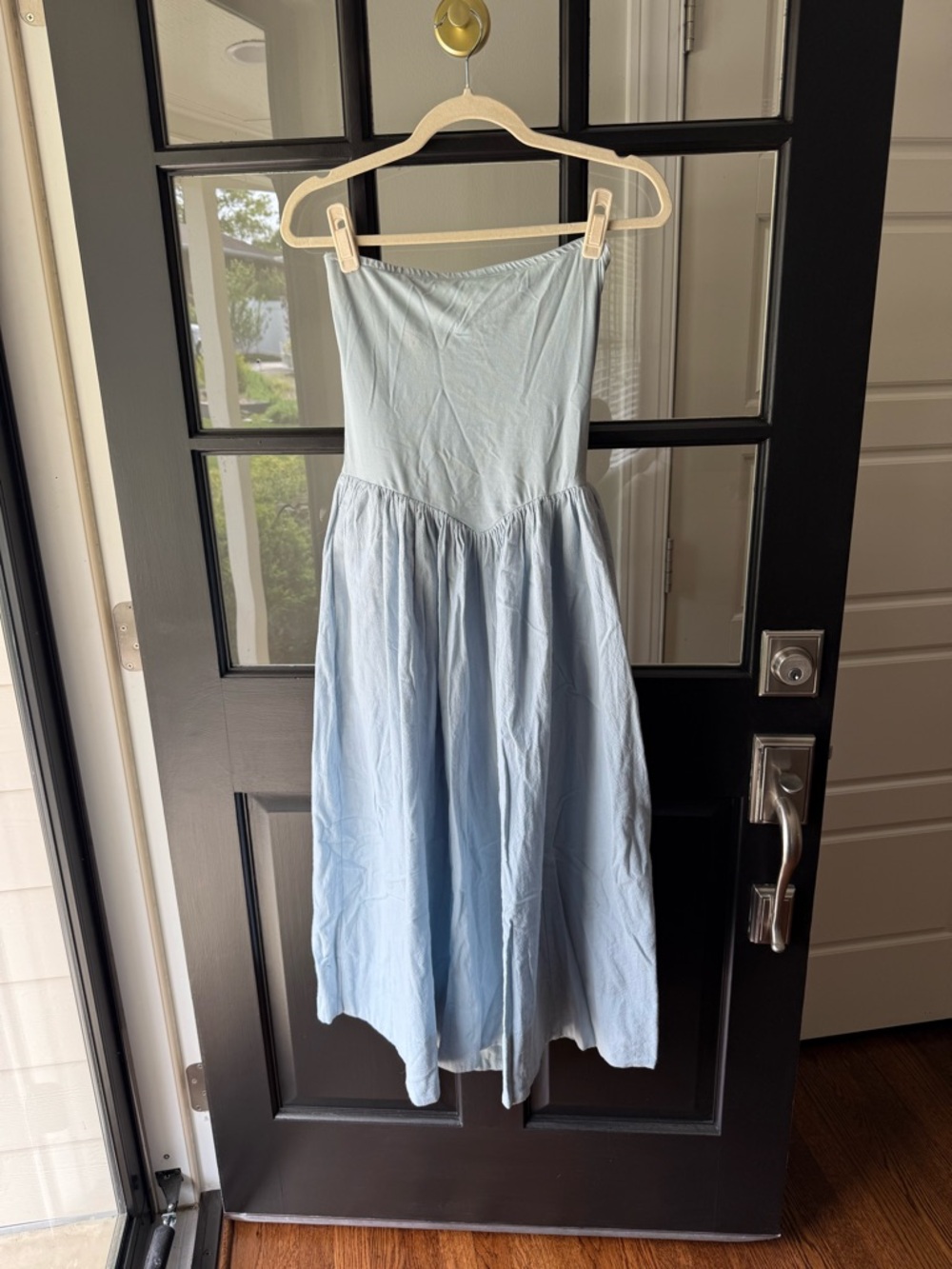 Free People Light Blue Strapless Midi Dress